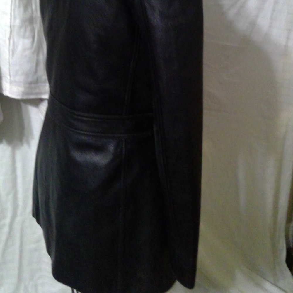Nine West Leather Coat Size M - Picture 4 of 8